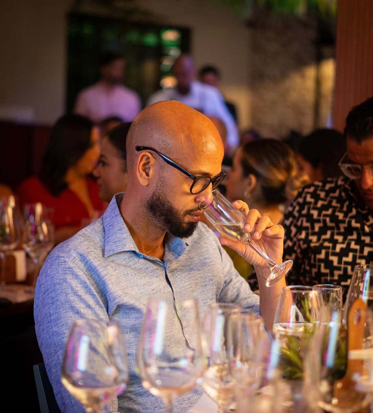 Guest enjoying wine tasting at ABC del Vino